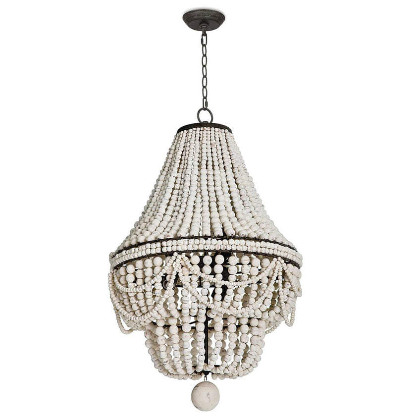 Malibu Chandelier - Weathered White