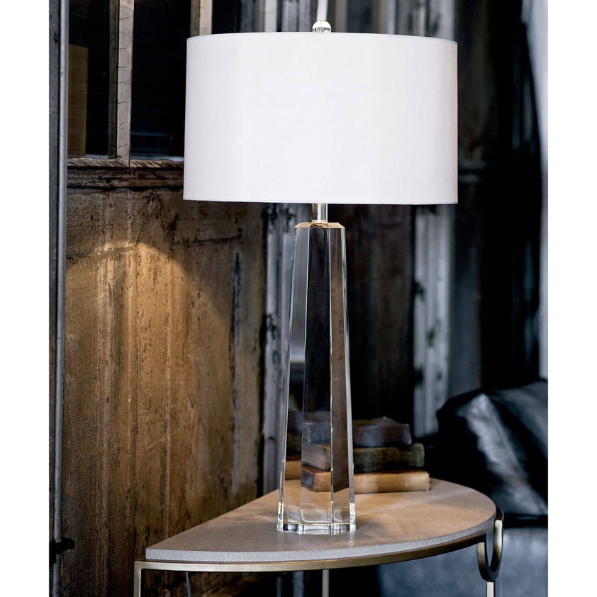 Tapered Hex Crystal Table Lamp