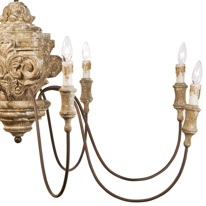 Wood Carved Chandelier