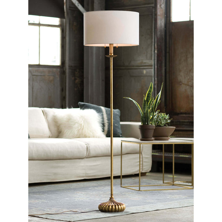 Clove Stem Floor Lamp - Antique Gold Leaf