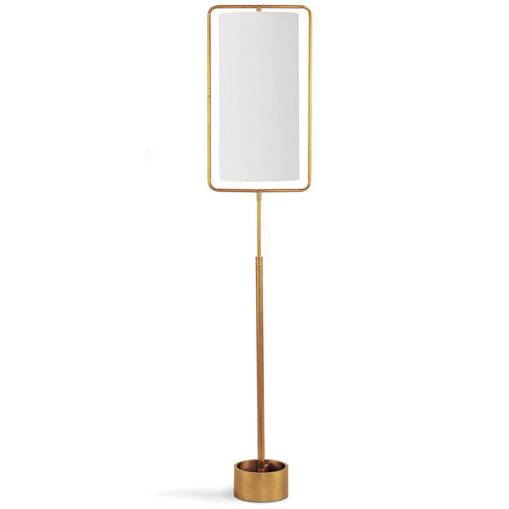 Geo Rectangle Floor Lamp - Natural Brass