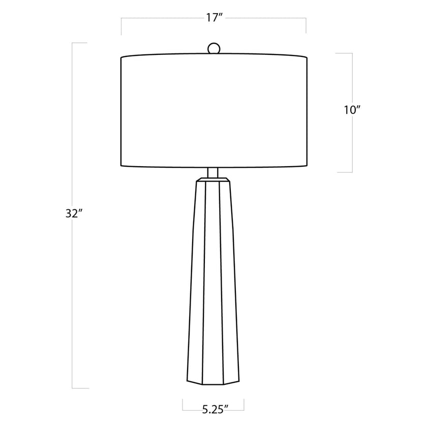 Tapered Hex Crystal Table Lamp