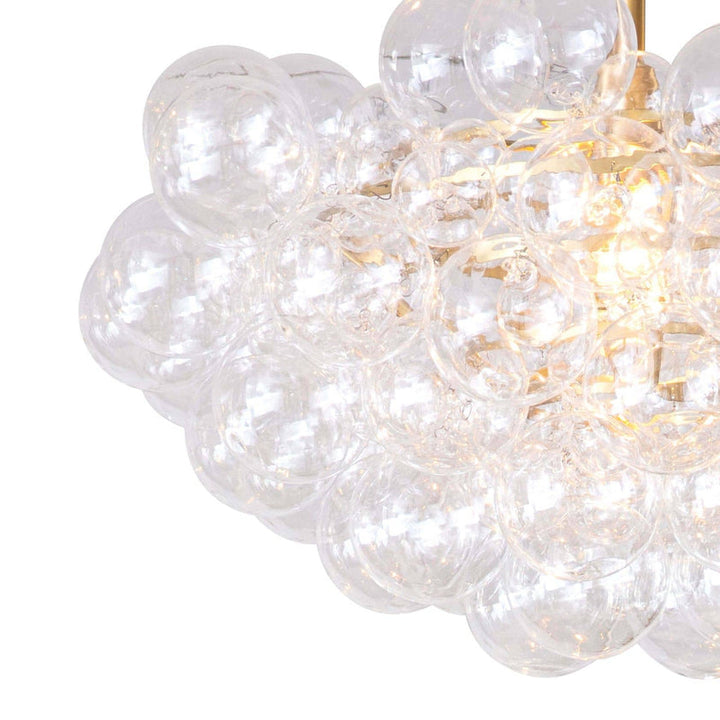 Bubbles Chandelier - Clear Natural Brass