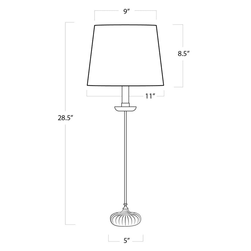 Clove Stem Buffet Table Lamp With Black Shade