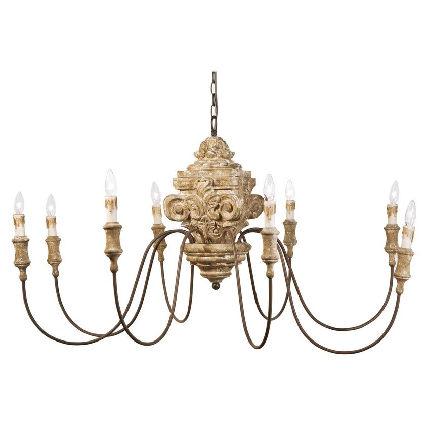 Wood Carved Chandelier